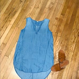 BEACH LUNCH LOUNGE Chambray Tunic Dress